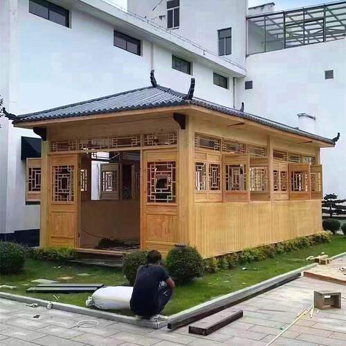 防腐木木屋中国风凉亭木制长廊古建户外仿古住人民宿建筑别墅