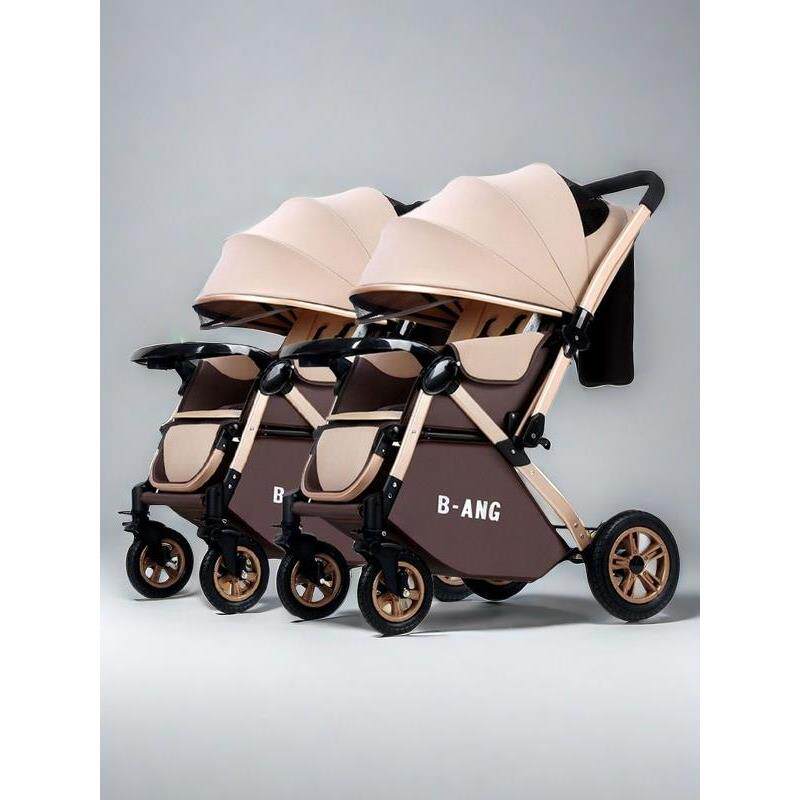 堡讯双胞胎婴儿推车可坐可躺轻便折叠可拆分新生宝宝婴儿车双盖布