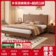 实木床1米8双人床现代简约橡胶木1米5大床家用主卧出租房用单人床