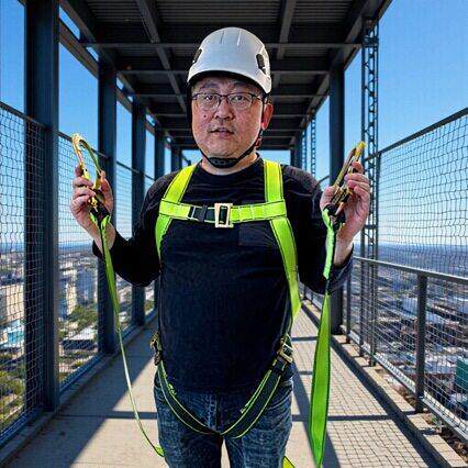 现货强涤纶聚酯织带全身式欧式双绳双大钩安全带厂家供应