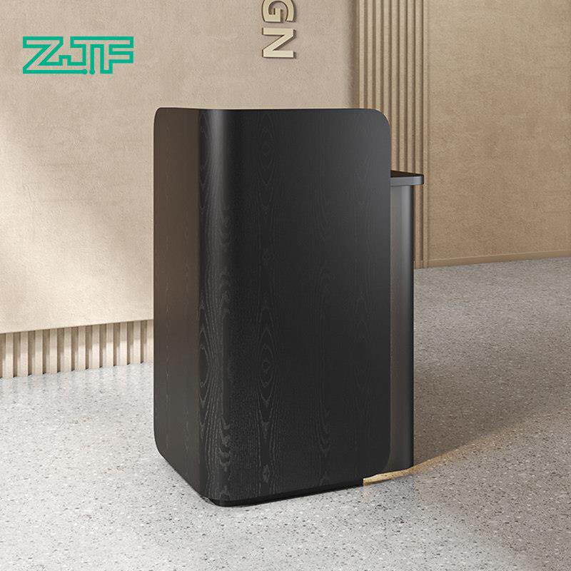 众匠坊饭商场厅迎宾台色美院咨 咨众匠坊询台容店铺收银柜台黑小