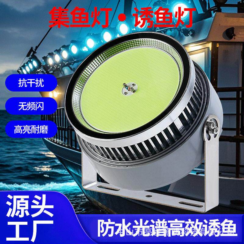 LED集鱼灯1000W1200W筏诱鱼船用引鱼钓鱼青光海钓夜钓投光灯聚鱼