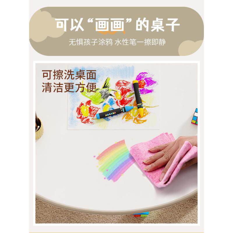 儿童早学习桌降宝宝教可升花生桌幼儿园学生简桌家用小桌子EQP易