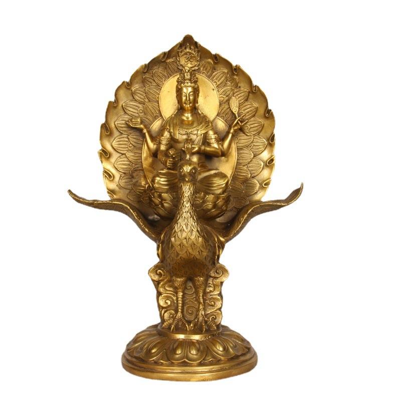 杨铜记摆件工艺品用品铜孔雀明王孔雀冥王