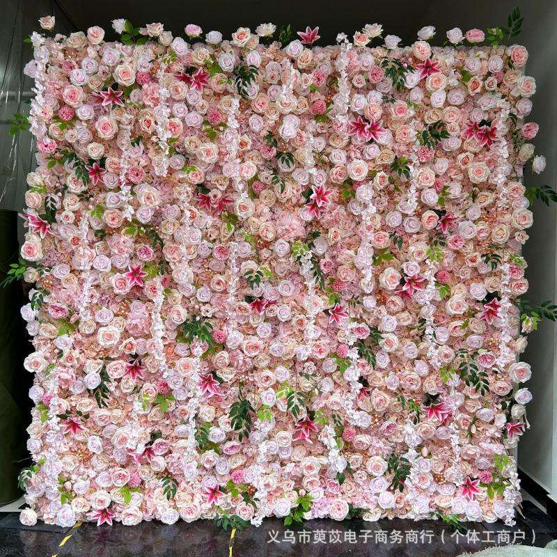 仿真布底花墙 仿真花仿真植物花墙 来图制作网红拍照打卡背景花墙