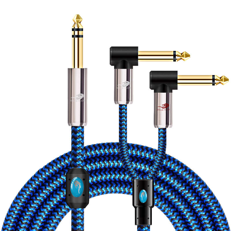 发烧6.5一分二6.5大三芯转双6.35mm音频线电子琴调音台功放音箱线