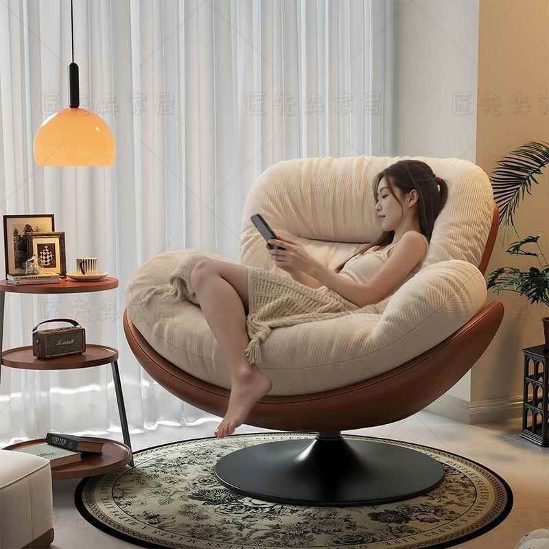 懒人沙发旋转蛋壳椅摇摇椅躺椅阳台家用可睡觉休闲单人沙发窝窝椅