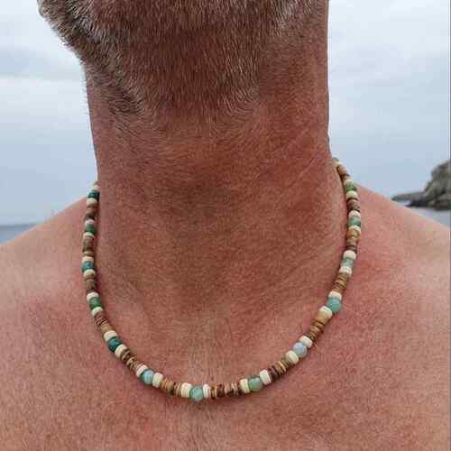 Summer necklace for men欧美跨境度假风椰壳串珠项炼男款项炼