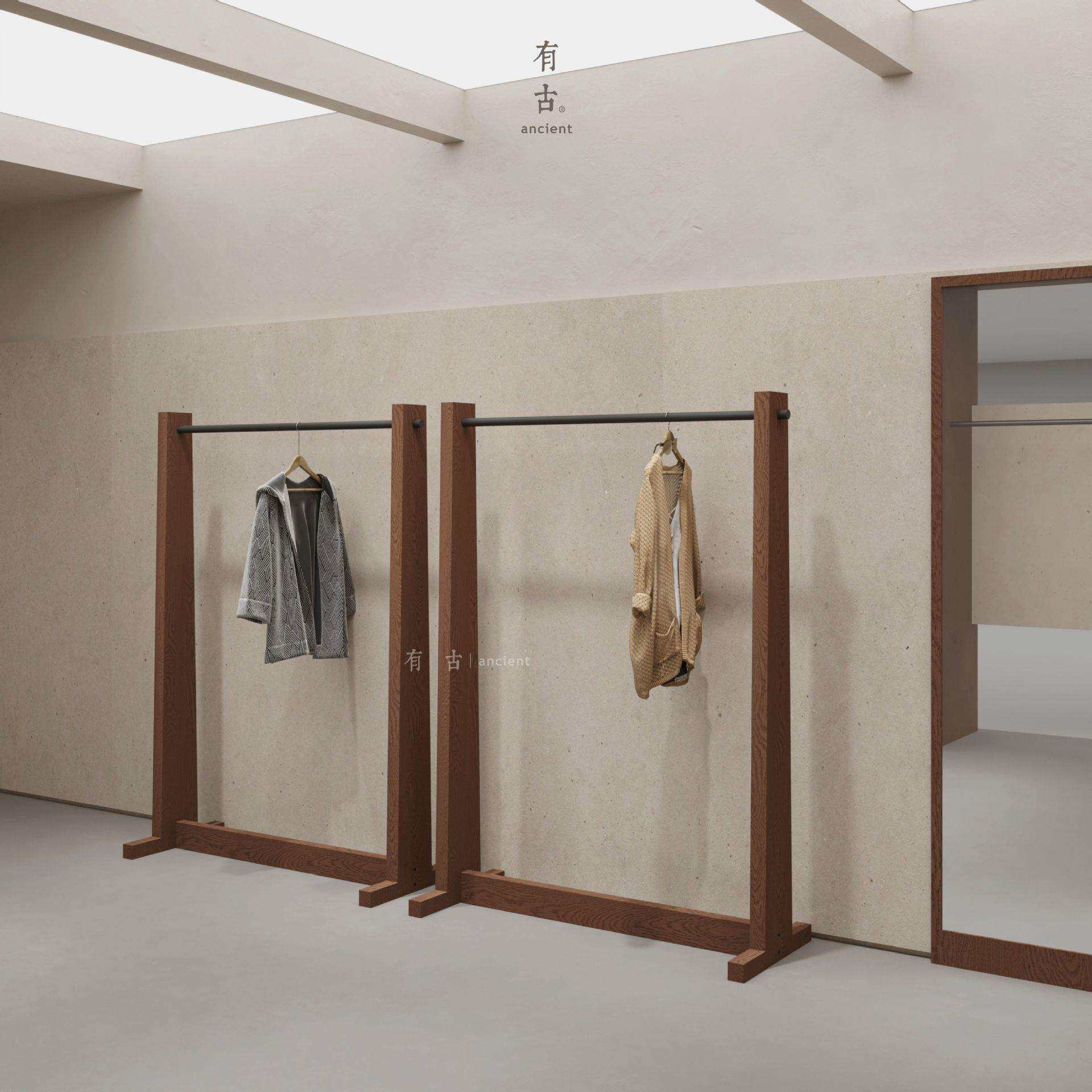 复古货架服装店展示架落地式中岛陈列架挂衣架女装店专用衣服展架