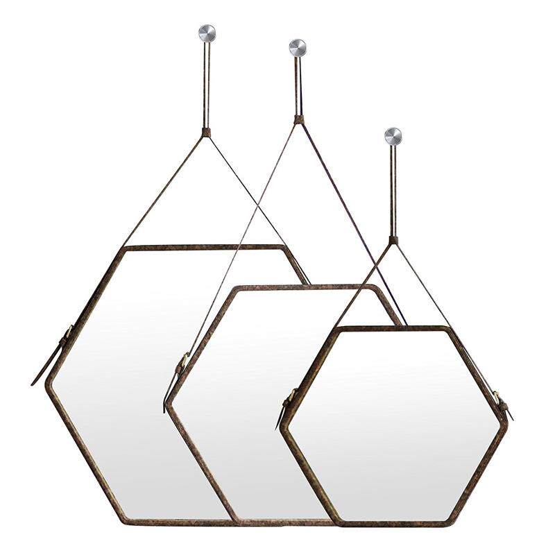 酒店装饰镜子俗饰挂民件78洗装手间镜子化妆镜子日系清新装小饰镜