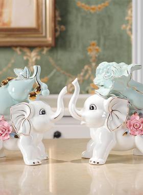 好看的摆件高端大气上档次摆件葫芦白菜象招财风水家居客厅电视柜