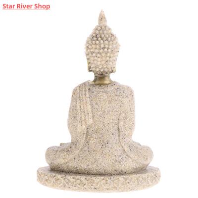 MagiDeal The Sandstone Meditation Buddha Statue Sculpture