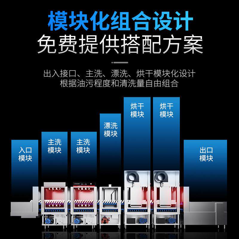 驰能商用洗碗机酒店餐厅学校食堂用烘干消毒全自动大型长龙洗碗机