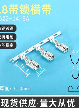 4.8带锁插簧横带 DJ622-J4.8A 187插簧带锁横带 4.8端子 厂家