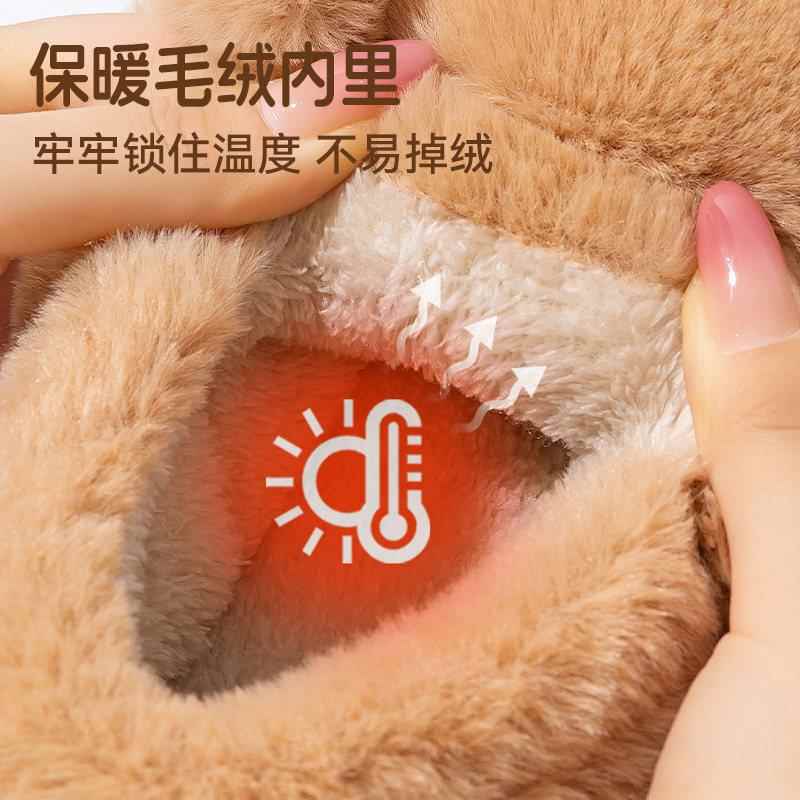 05新款K-1卡皮卡2皮巴拉棉冬拖鞋女包跟毛绒情侣可爱2秋季月子鞋