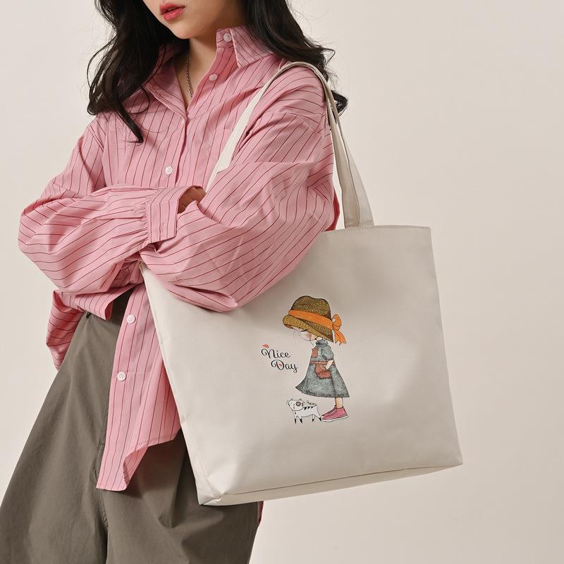 帆布包女单肩手提包学生托特包大容量女包手拎帆布袋