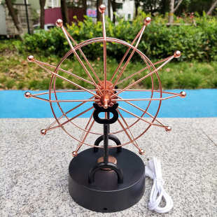 H818金色摩天轮永动仪全金属框天体仪无极磁性摇摆器大号动态摆件