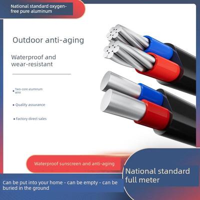 铝线电线国标2芯防老化4 6 10 16 25平方家用户外铝芯护套电缆线