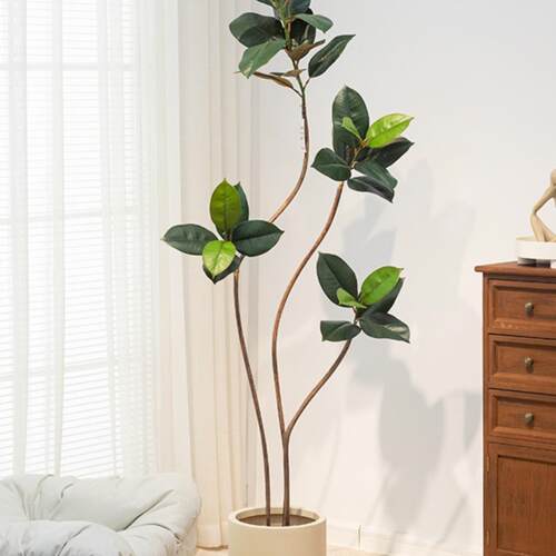 仿真绿植橡皮树高端轻奢大型室内落地客厅装饰摆件仿生植物假植物