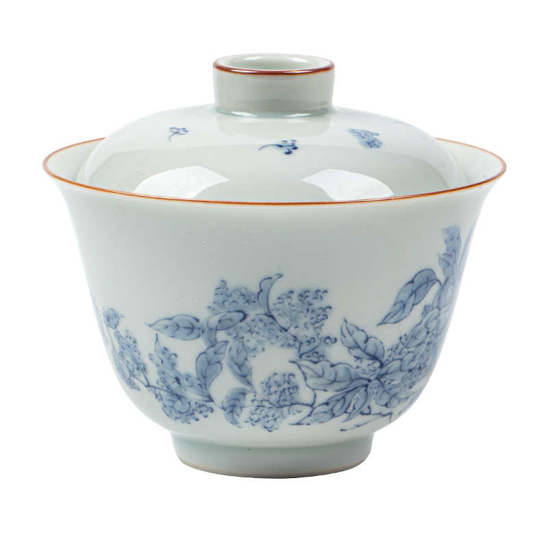 景德镇茶杯盖碗手工高端三才茶碗带盖悬停茶具中国风泡茶杯盖碗