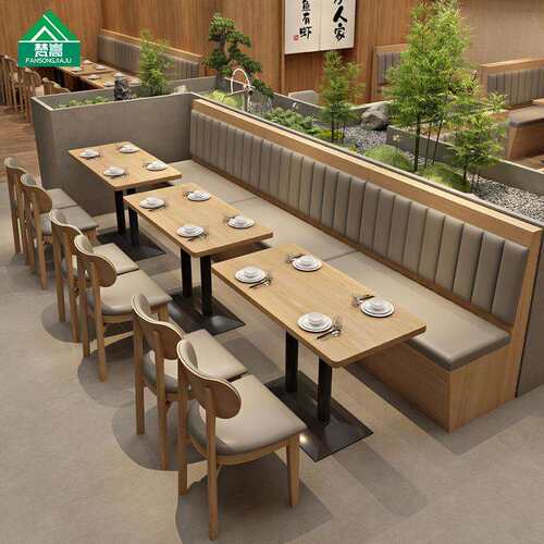 茶餐厅靠墙卡座沙发主题火锅店烤肉店快餐饭店商用桌椅组合