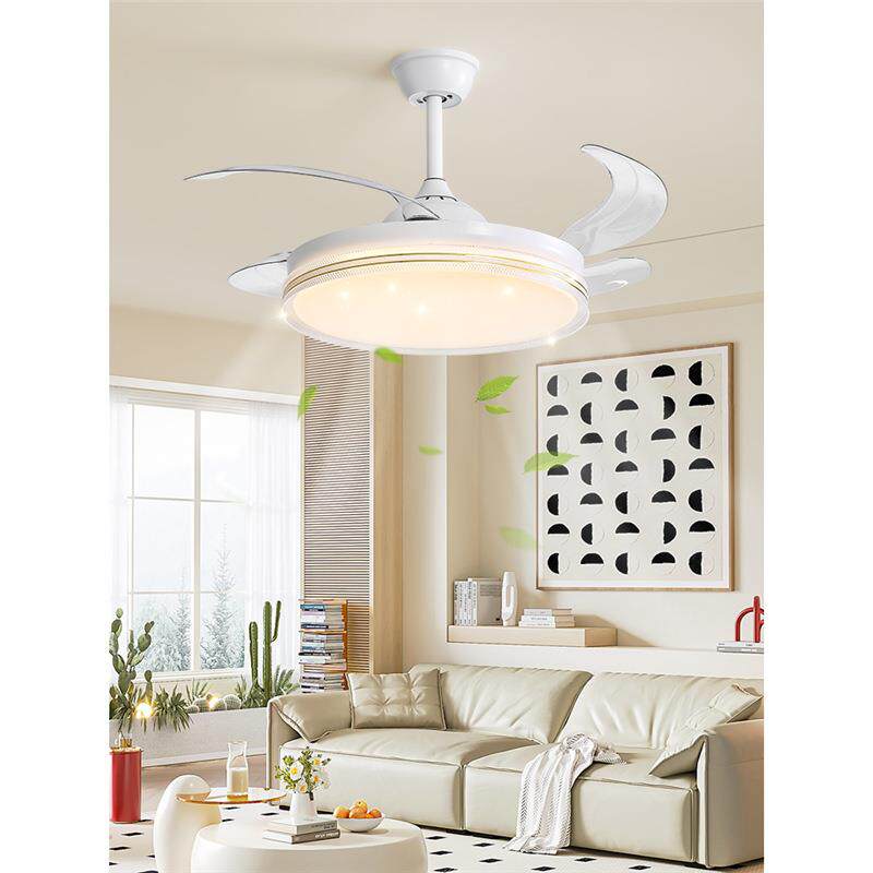 隐形风扇灯吊扇灯现代简约进口普瑞光源护眼大风力客厅餐厅电扇灯