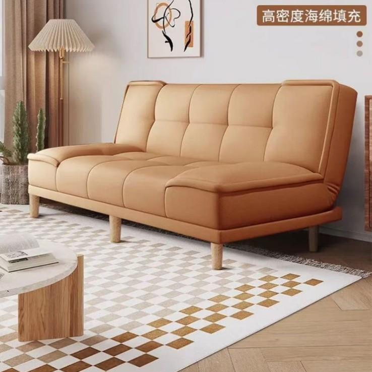 现代简约客厅双人布艺沙发猫抓皮多功能折叠沙发床小户型两用沙发