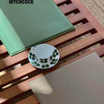 HITCHCOCK Paddle 真皮座垫 哑光帆布咖啡馆茶室侘寂风餐椅子坐垫