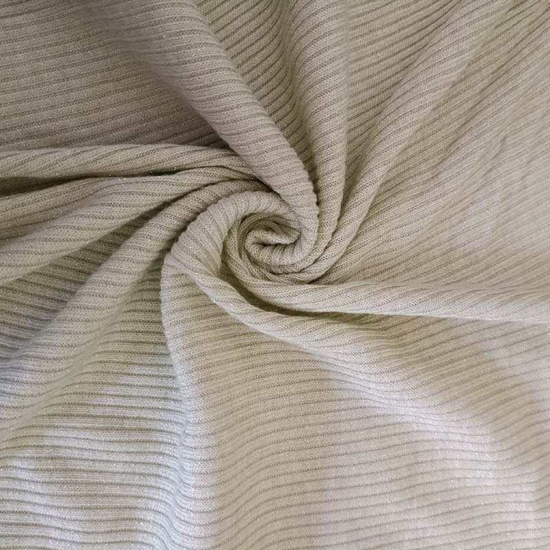 250G针织锦棉人棉高弹银线坑条粗针2*2女装秋冬长袖高领时尚面料