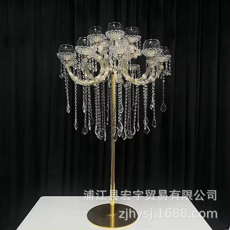 欧式 15头金属金色蜡烛烛台酒店LTV装饰品适合婚礼路引餐桌装饰