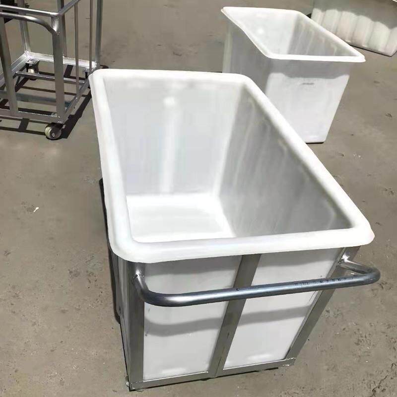 450L牛筋料宾馆布草车500升底部铁板带轮子周转箱1500升落布车箱
