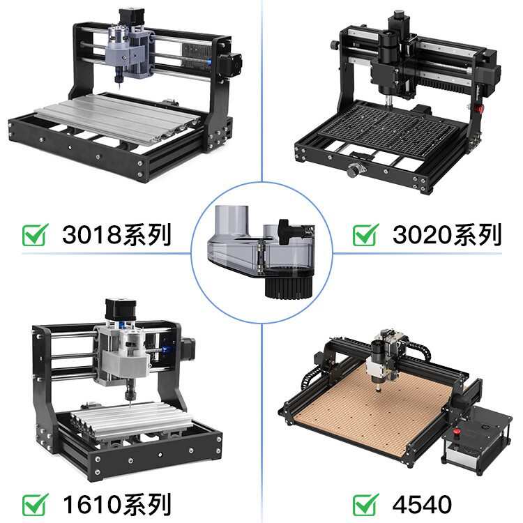 CNC雕刻机主轴吸尘罩除尘高强丝毛刷磁吸拆卸排尘罩木工机械配件