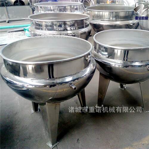新100L蒸汽夹层锅 可倾式带搅拌果酱加工夹层锅 立式熬煮夹层锅