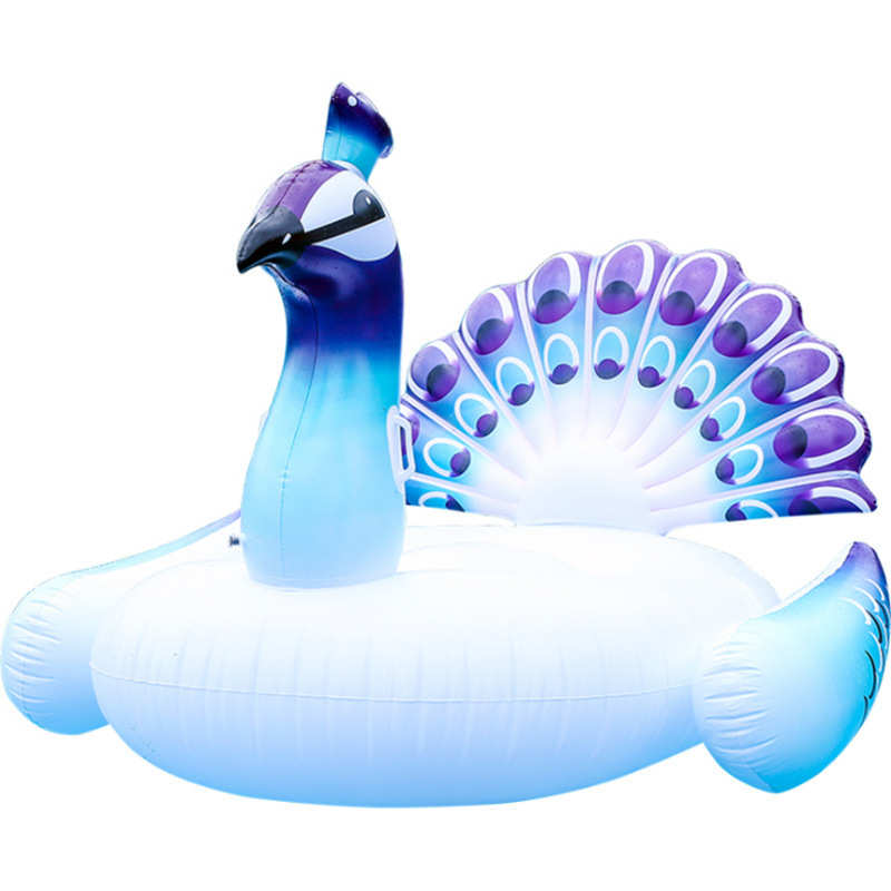 现货孔雀坐骑 成人游泳圈 浮床躺椅 水上运动用品 充气床浮排批发