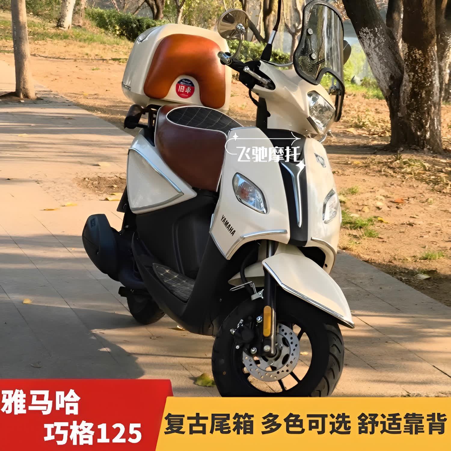 适用山叶巧格i125尾箱机车电动车复古后备箱载物箱尾架改装件