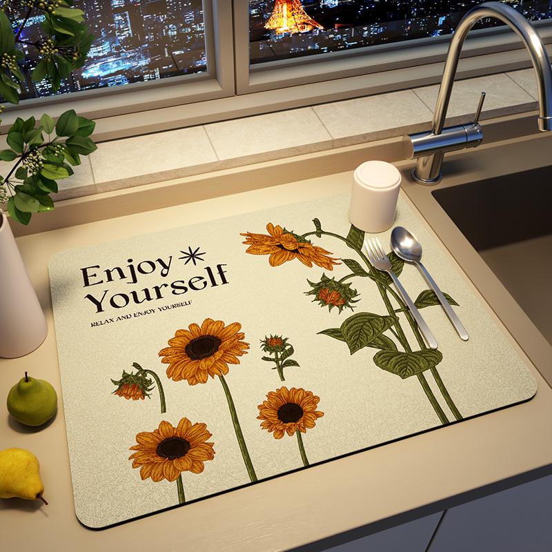 台面干燥厨房隔热吸水垫餐桌垫子吧台简约沥水垫免洗碗盘杯子垫