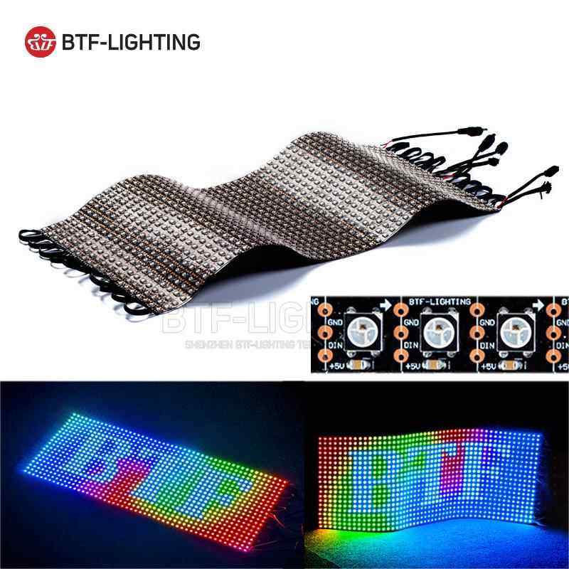 新品led室内全彩WS2812B显示20X50CM软性RGB光源DC5V内置IC像素屏