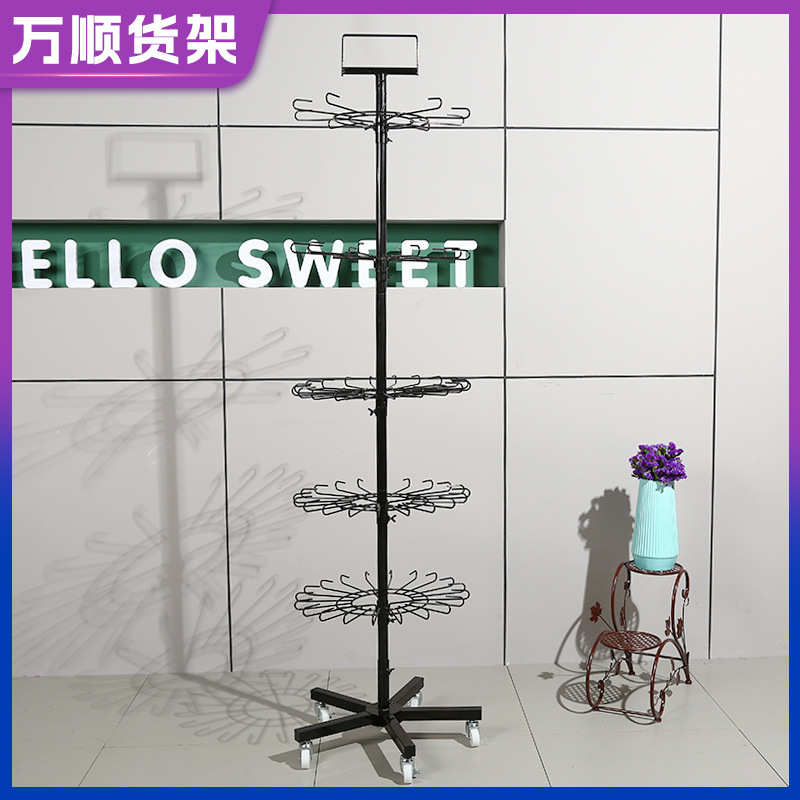 可式架半旋转展示架钩层饰品架铁5挂件钩拆防盗架架可立地架艺