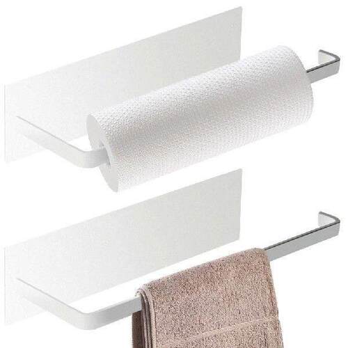 Magnetic Paper Towel Holder Toilet Paper Roll Holder Punch