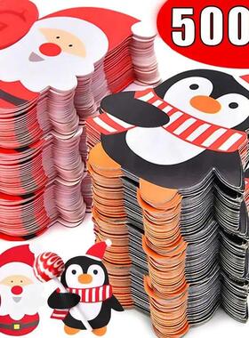 Christmas Lollipop Paper Cards Cartoon Santa Claus Penguin S
