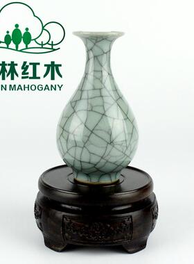 红木底座奇石玉石印章小摆件底座紫砂壶茶壶茶具圆形底座木托