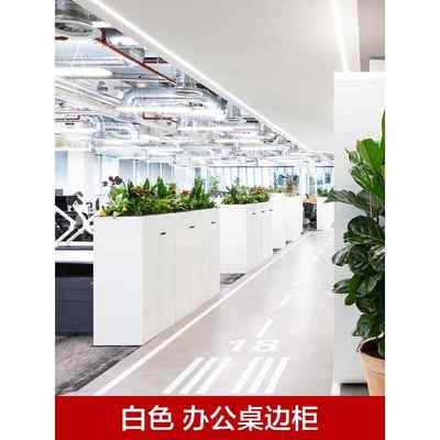 办公室桌边柜侧柜矮柜文件柜宽1200宽800铁皮收纳隔断资料柜白色