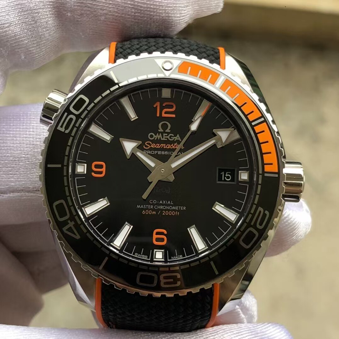 盒证98新43.5mm欧米茄海马600四分之一橙215.32.自动机械男表正品