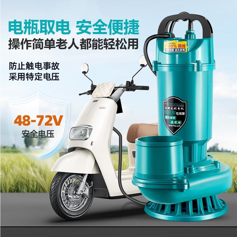 机无刷V直流潜水72电动车电瓶车专用抽泵水农用48V灌溉抽水泵