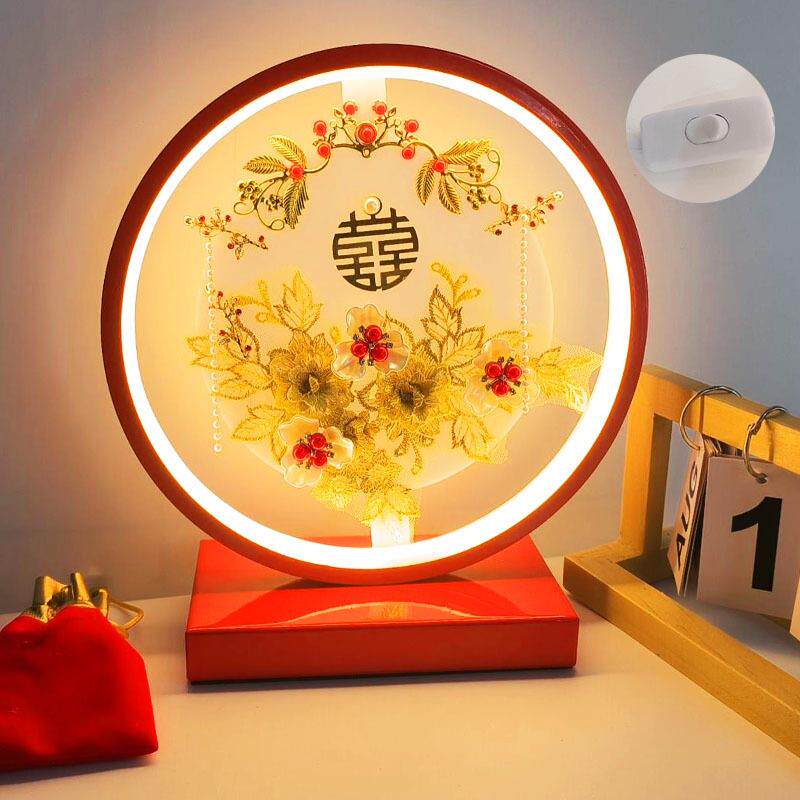 结婚台灯床头灯婚房新娘陪嫁灯卧室婚庆红色创意长明灯新婚礼物灯