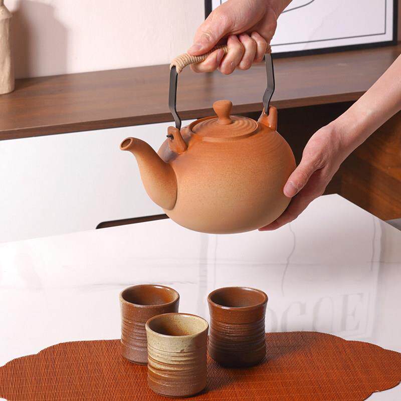 家用商用大容量茶壶明火煤气炉烧水壶带内胆茶漏陶瓷壶提粱耐高温