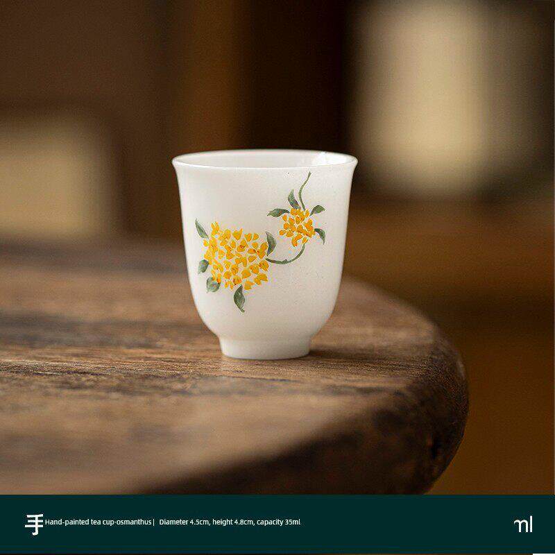 手绘十二花神聚财大师杯功夫茶套装茶杯个人专用女士高端小茶杯