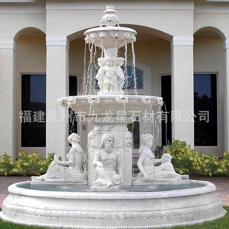 石雕喷大理石风水泉球外庭院池水鱼景大型假山欧式户流水566钵摆
