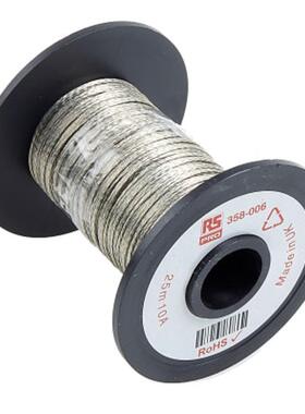 RS PRO 0.5mm²铜编织带,25m长, 10A, 镀锡铜 25m长 库存号358-00