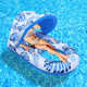 新品 户外游乐水上浮床躺椅带杯座靠背单人加厚遮阳棚充气浮排